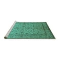 thumbnail image 2 of Ahgly Company Machine Washable Indoor Rectangle Oriental Turquoise Blue Traditional Area Rugs, 8' x 10', 2 of 4