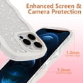 thumbnail image 3 of for iPhone 14 Pro Case 6.1 inch,Cute Curly Wave Frame Shape Case with Star Space Pattern, Clear Slim Shockproof Hard PC Bumper Phone Case for iPhone 14 Pro, White, 3 of 9
