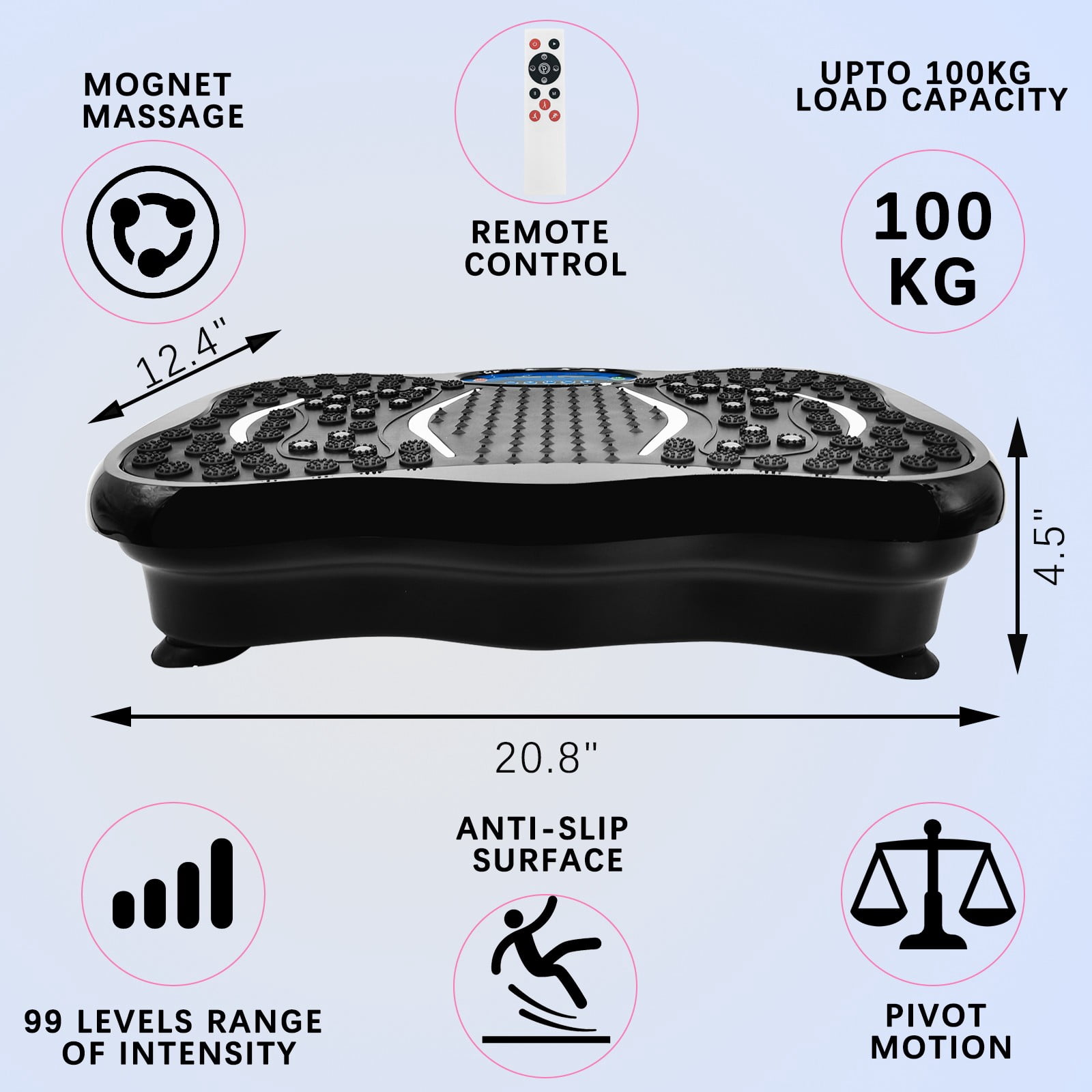 JSTUOKE Vibration Plate Exercise Machine Whole Body Workout Vibration Fitness Platform w/ Remote control and 2 Resistance Band