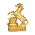 thumbnail image 4 of Figura de caballo de resina, obra de arte, estatua de animal, decoración de escritorio, figura de Feng Shui Oro, 4 of 7