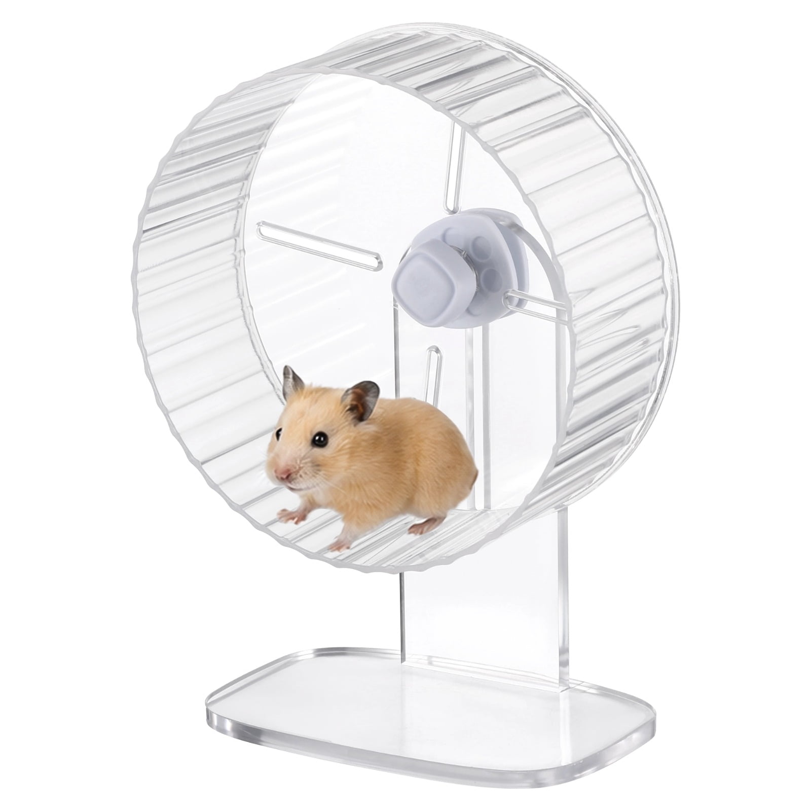 8.3 in Silent Hamster Wheel, Hamster Exercise Wheel with Adjustable Stand, Transparent Quiet Running Wheels for Hamsters, Gerbils, Hedgehogs, Small Animals