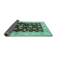 thumbnail image 2 of Ahgly Company Indoor Round Oriental Turquoise Blue Industrial Area Rugs, 8' Round, 2 of 4