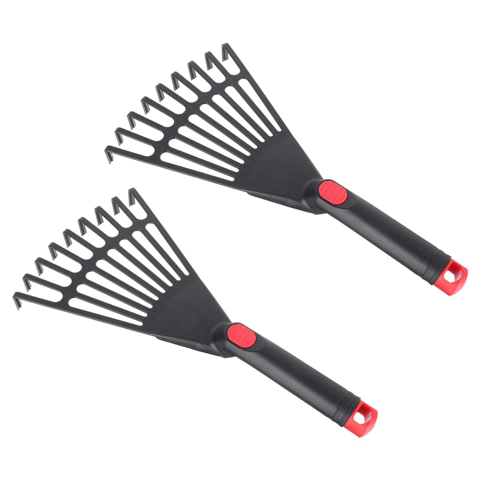 NIAIZEK 2-Pack Plastic Garden Rakes for Lawn, Yard, Grass, and Leaf Cleanup, Tools 13.39x6.69x1.18in