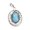 Larimar, variant on Solid 925 Sterling Silver Pendant For Men Women, Natural Rainbow Moonstone Cabochon Oval Gemstone Amazing Handcrafted June Birthstone Gifts