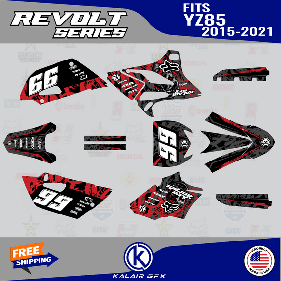 Kalair GFX Graphics Kit for Yamaha YZ85 (2015-2018) Revolt Series