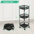 thumbnail image 2 of Gymax 3-Tier Rotating 1-Second folding Storage Rack Metal Rolling Utility Cart Square, 2 of 10