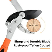 Extendable Anvil Loppers, 27-41 Telescopic Tree Branch Cutter, Heavy Duty Steel Blade Tree Trimmer Long Handle with 2 Diameter Clean Cutting Capacity for Garden Pruning