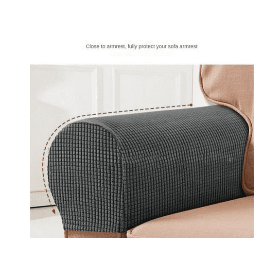 Armrest Covers, 2PCS Stretch Fabric Armrest Covers Anti-Slip Sofa Arm Chair Slipcovers Furniture Protectors for Recliner Sofa Grey
