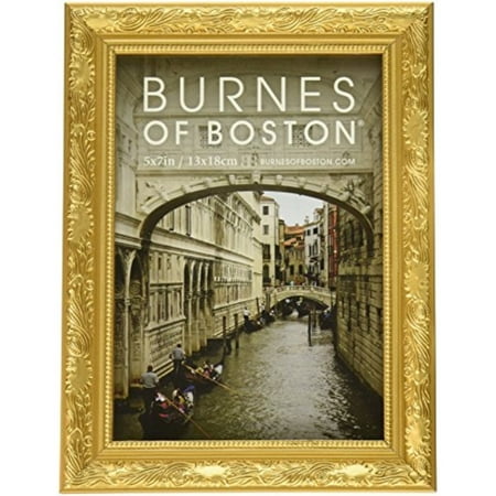 burnes of boston 266457 windsor leaves picture frame, 5-inch by 7-inch, gold