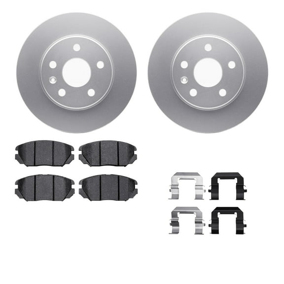 Dynamic Friction Company Front Geospec Brake Rotors with 5000 Advanced Brake Pads includes Hardware 4512-45049