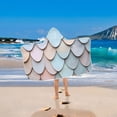 thumbnail image 2 of Yayeee Kids Hooded Towels Toddler Soft Absorbent Beach Bathing Wrap 50" x 23.5", Blue Shimmering Pattern, 2 of 5
