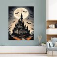 thumbnail image 6 of Vintage Halloween Castle Canvas Wall Art Painting, Retro Horror Creepy Dark Poster, Halloween Gothic Artwork Picture Print Decor, Spooky Ghost Wall Decor for Bar Living Room Bedroom Party Framed, 6 of 8