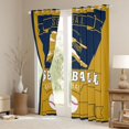 thumbnail image 3 of Homewish Baseball Game Gaming Curtains Pack of 2 (42x84 Each),Ball Sport Theme Curtains Blackout,Gold Deepblue Bedroom Curtains For Teens,Luxury Bedroom Decor, 3 of 6