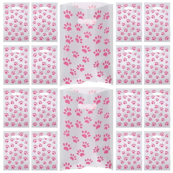 FRCOLOR 50Pcs Dog Paw Pattern Gift Bags Gift Packing Bags Party Treats Bag Candy Gift Bags