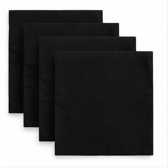CTIRCHIU 4 Pack Black Cloth Napkins 17 x 17 Inch Washable Polyester Reusable Fabric Cocktail Napkins for Party Wedding Dining Table