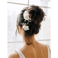 thumbnail image 3 of Wedding Hair Comb Flower Hair Accessory for Brides Bridal Hair Piece for Women Wedding Hair Clip for Brides (Silver), 3 of 4
