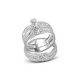 thumbnail image 1 of Solid 14k White Gold His and Hers Round Diamond Solitaire Matching Couple Three Rings Bridal Engagement Ring Wedding Bands Set 1/4 Ct. - (L = 7, M = 9.5), 1 of 2