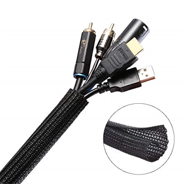 keco 25ft 1/4 inch cable management sleeve wire loom cord protector