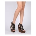 thumbnail image 6 of New Women Mark Maddux Victor-05 Faux Suede Caged Faux Wooden Platform Wedge, 6 of 6