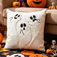 thumbnail image 6 of Yeciiwht Halloween Throw Pillow Cover – 16*16inch Embroidered Linen Cushion Pillow Case with Halloween Themd Designs, Invisible Zipper, Machine Washable, 6 of 6