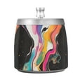 thumbnail image 7 of Yayeee Ashtray with Lid for Cigarette Smokeless Stainless Steel Home Ash Holder, Colorful Black, 7 of 7