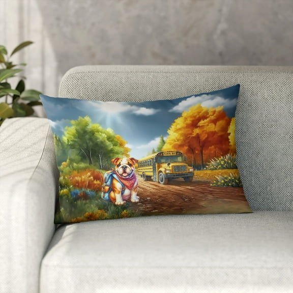 Goodbye Summer Bulldog Hello Fall Time for School Pillowcase Double Sided Dog Lover Gifts Idea Pillow Case Covers - 02014