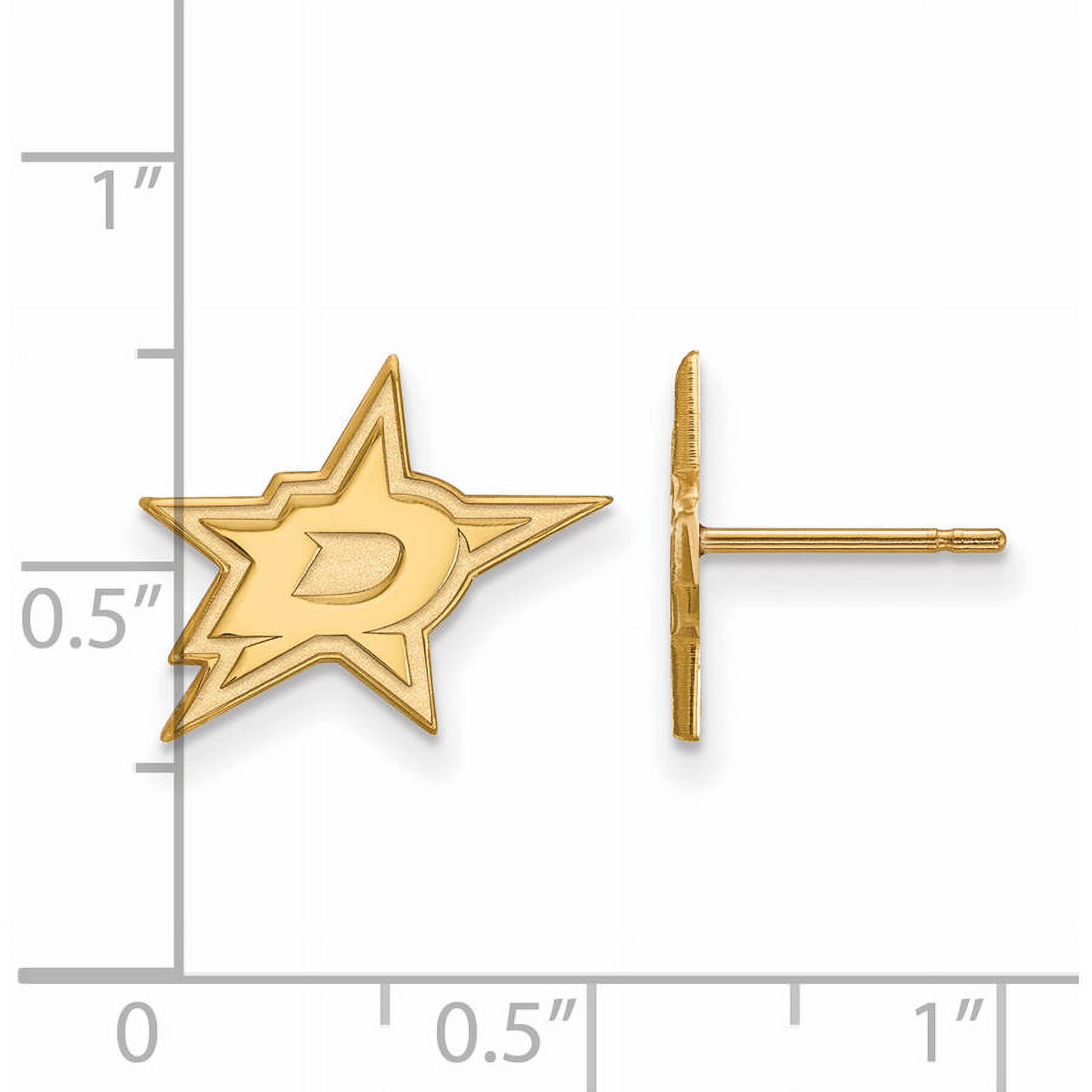 NHL Dallas Stars 10kt Yellow Gold Small Post Earrings - image 2 of 5