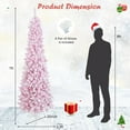 thumbnail image 2 of Gymax 7FT Pre-Lit Flocked Christmas Pencil Snow Tree Holiday Decor Tree w/ LED Lights, 2 of 10