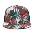 thumbnail image 2 of Botanical Palm Leaf Trucker Hat - Flat Visor Cap for Casual Daily Wear | Tropical Art, 2 of 8