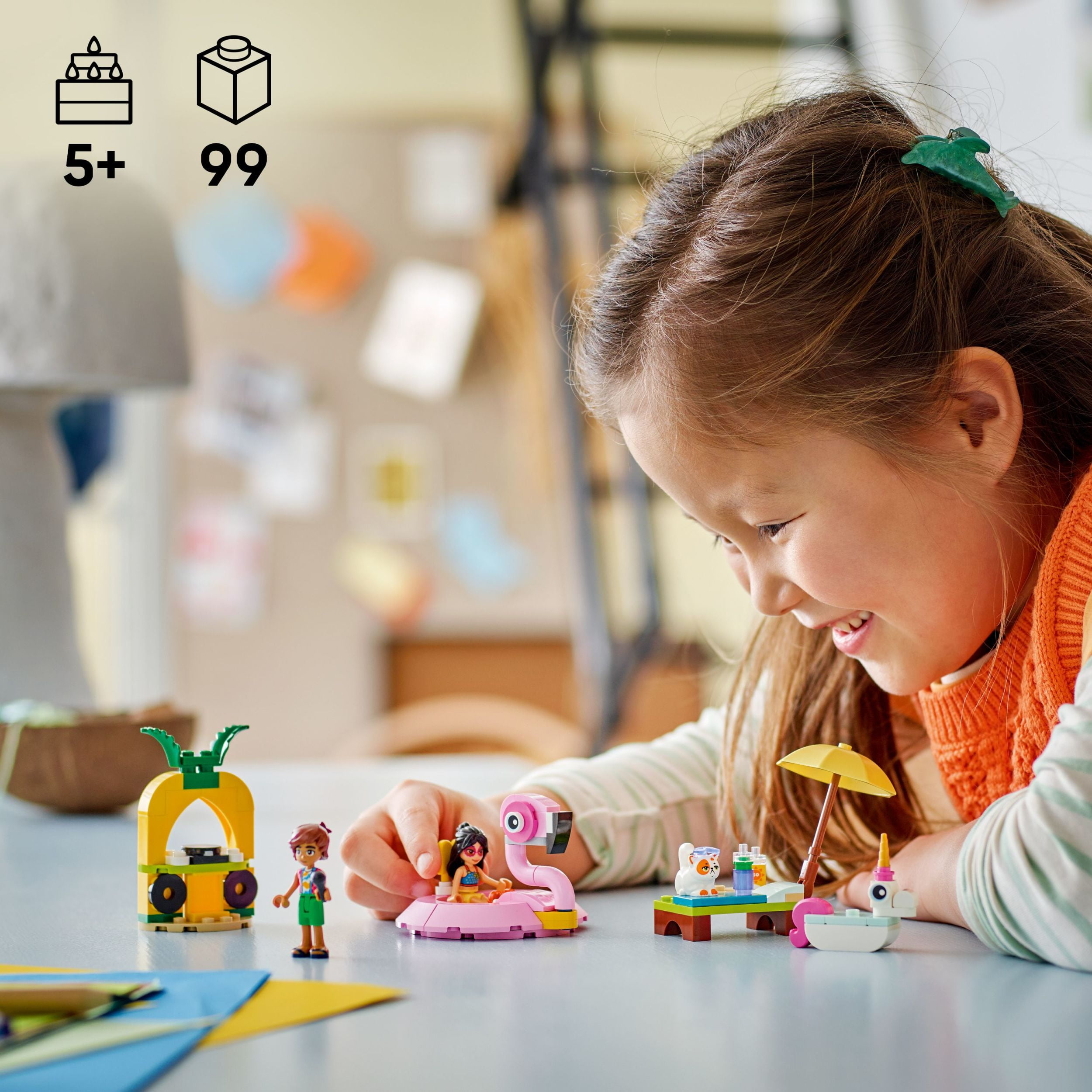 LEGO Friends La Soirée Piscine avec la Licorne et le Flamant Rose, Ensemble de Construction de Jouet 42658 LEGO La soirée piscine 42658