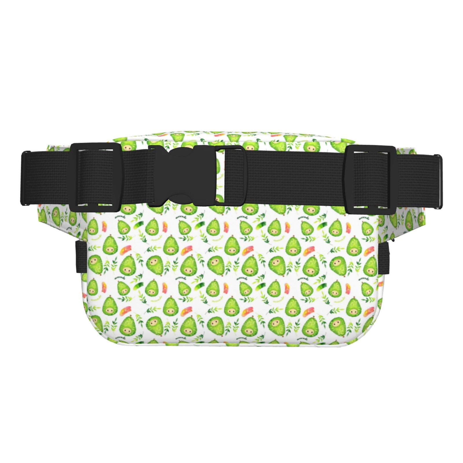 Picia Kawaii Avocado Print Square Double-Layer Waist Bag Mini Adjustable Waist Belt Bag Exercise Running Travel Hiking
