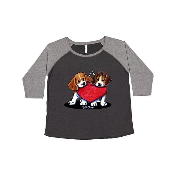 Inktastic Beagle Heartfelt Duo Women's Plus Size T-Shirt