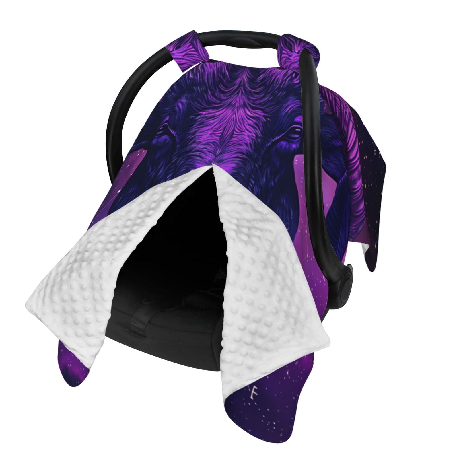 Naloa Purple Starry Sky Antelope Baby Car Seat Cover, Breathable Baby Carrier Cover, Multiuse Baby Carrier Cover & Nursing Breastfeeding Cover