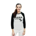 thumbnail image 2 of Thread Tank Mamasaurus Rex Unisex 3/4 Sleeves Baseball Raglan White Black X-Large, 2 of 4