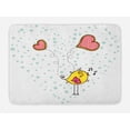 thumbnail image 1 of Yellow Bird Bath Mat, Valentine's Day Pastel Concept Love Bird Singing in Polka Dotted Hearts, Plush Bathroom Decor Mat with Non Slip Backing, 29.5" X 17.5", Multicolor, by Ambesonne, 1 of 2