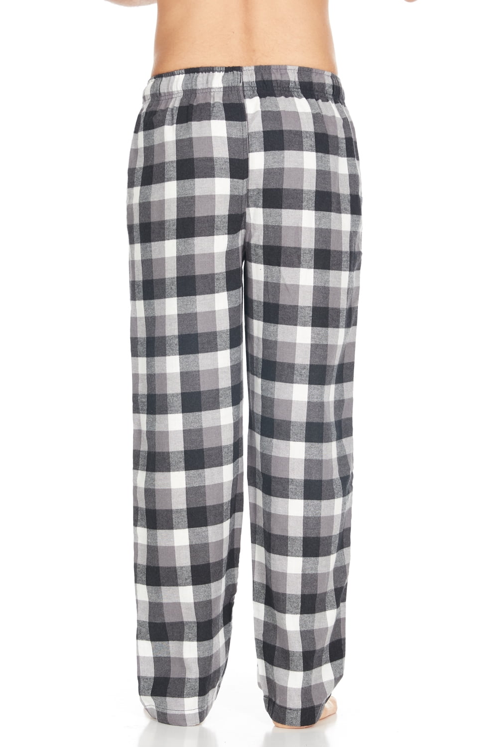 Mens Pajama Pants RED GRAY PLAID FLANNEL Elast Waist 2 POCKETS Size XL 40-42