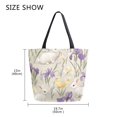 thumbnail image 5 of FORMRS Womens Canvas Tote Bag with Zipper Inner Pocket Shoulder Handbag, Purple Floral Rabbit, 5 of 7