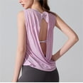 thumbnail image 2 of Open Back Workout Tops for Women Lightweight Backless Sleeveless Tank Top Yoga Athletic Gym Base Tee Shirt (S, Pink), 2 of 6