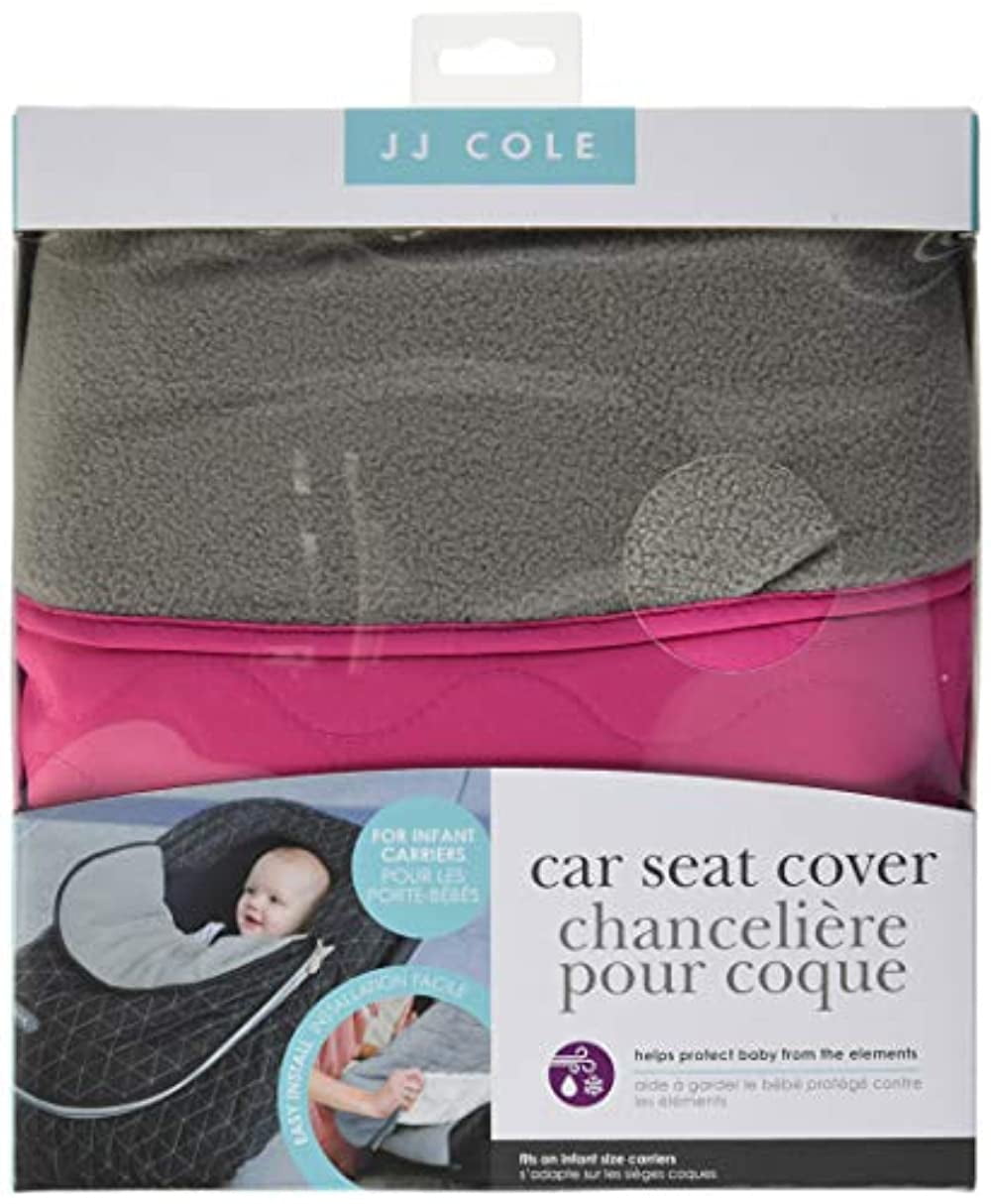 JJ Cole Car Seat Cover, Car Seat Canopy, Sassy Pink Wave Stitch