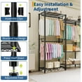 thumbnail image 3 of GloryStar Large Capacity Freestanding Garment Rack, Heavy Duty Metal Closet Organizer with Adjustable Shelves and Clothes Rods, 3 of 7