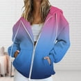 thumbnail image 2 of NMMUED Gym Hoodie, Womens Fall Tops, Workout Hoodie, Hooded Sweatshirt Women, Zip Up Hoodie Women, Blue 2 L, 2 of 5