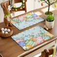 thumbnail image 4 of Rustic Floral Easter Placemat of 1 PC, Spring Color Eggs Green Leaf Table Mats Washable Heat-Insulation Non-Slip Place Mats for Kitchen Dinner Table Indoor Outdoor Decor,13x19 Inch Light Blue, 4 of 9