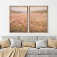 thumbnail image 2 of Framed Canvas Print Wall Art Set of 2 Wildflower Meadow Floral Botanical Vintage Art for Living Room, Bedroom, Office - 24"x36"x2 NATURAL, 2 of 7