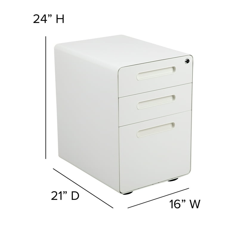 5 Drawer Storage Organizer with Wheel Lockable Casters, Mobile Filing  Storage File Cabinet,24''H for Home Office (White)