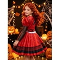 thumbnail image 4 of Hulaha Girls Red Punk Dress Kids Party Dress Costume with Wig, 4 of 6