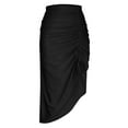 thumbnail image 5 of Homenesgenics Skirt for Women Plus Size Women's Spring and Summer New Sexy Slim Irregular Skirt Fashion Trend Drawstring Half-Body Skirt Black L, 5 of 5