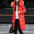 thumbnail image 2 of Viikei Winter Jackets Women Cotton Jacket for Women Women Plus Size Jackets and Coats Winter Warm Fashion Long Solid Slim Fur-Collar Zipper Thicker Cotton Hoodie Jacket, 2 of 6