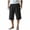 Black, variant on Bosfbaoi Men's Cargo Shorts Casual Twill Elastic 3/4 Capri Pants Below Knee Long Shorts with Pockets