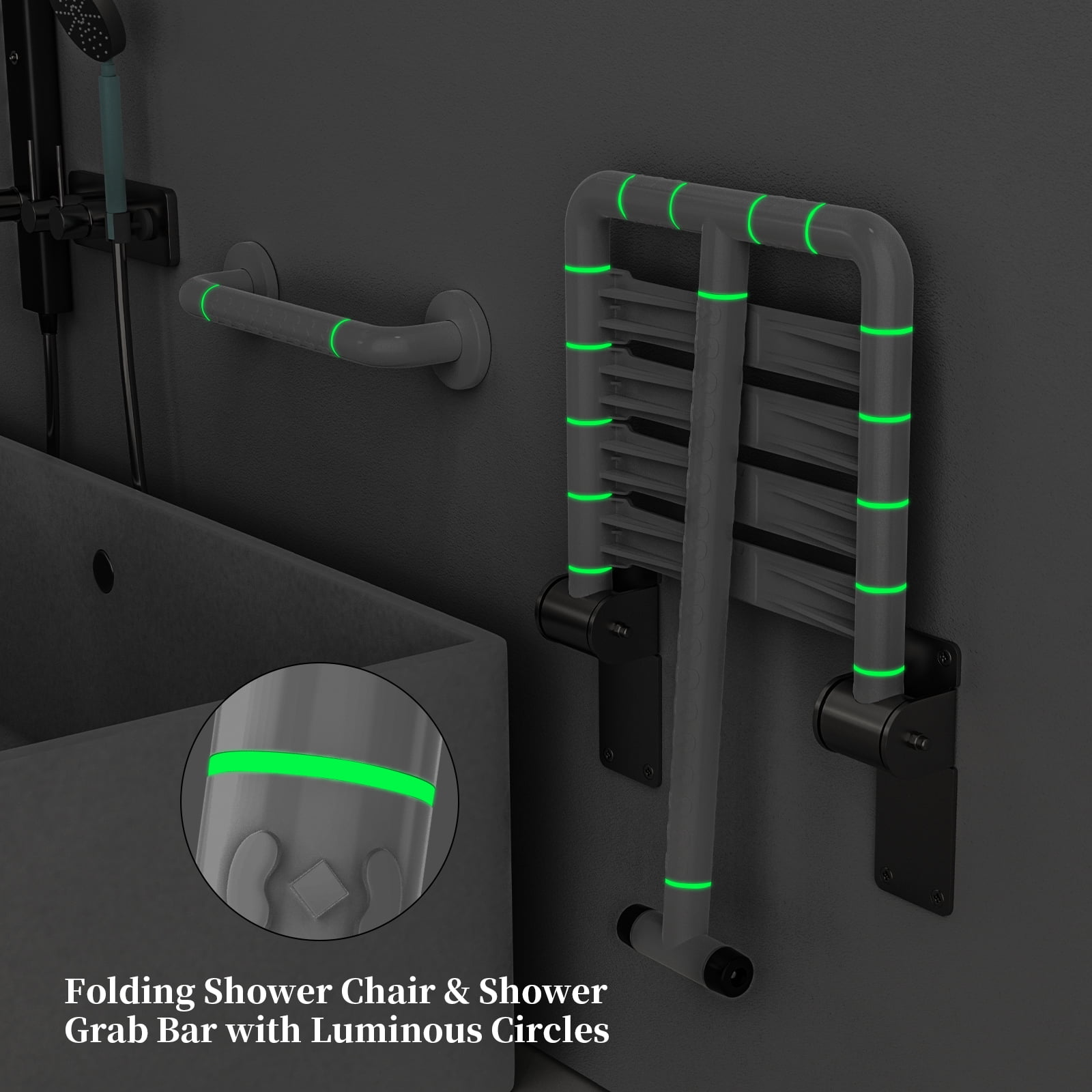 Folding Shower Seat White Inch Wall Liberia Ubuy