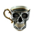 thumbnail image 2 of Jpxdew Gothic Plastic Skull Coffee Mug,Gold Trim Tea Cup without Saucer,Halloween Decor, 2 of 5